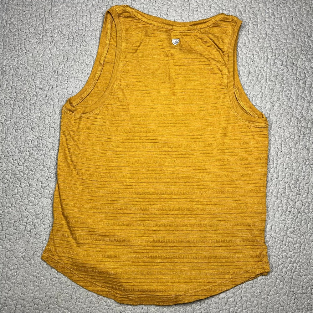KUHL Henley Tank Women XS Sleeveless Ribbed Mustard Yellow Casual Outdoor - Picture 3 of 9